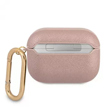 Étui GUESS GUAPSASMP pour AirPods Pro Saffiano Script Metal Collection rose