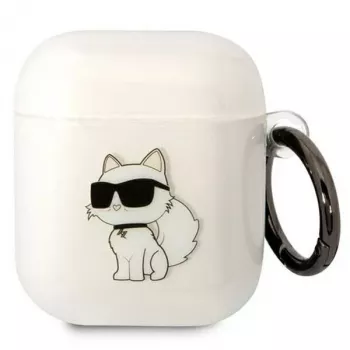 Karl Lagerfeld KLA2HNCHTCT Coque transparente Ikonik Choupette pour AirPods 1/2