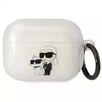 Karl Lagerfeld KLAPHNKCTGT étui AirPods Pro transparent Glitter Karl & Choupette