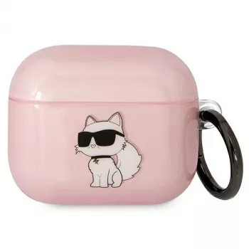 Karl Lagerfeld KLA3HNCHTCP Coque rose Ikonik Choupette pour AirPods 3