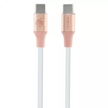 GUESS GUCCLALRGDP USB-C to USB-C Fast Charging Cable 1.5m Pink Embossed Logo