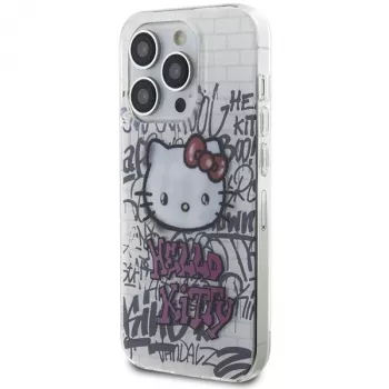 Hello Kitty HKHCP14LHDGPHT Coque rigide IML Kitty On Bricks Graffiti pour iPhone 14 Pro - blanche