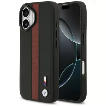 BMW Coque MagSafe M logo rayures perforées pour iPhone 17 - rouge