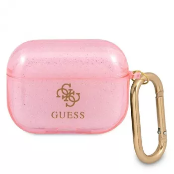Guess GUAPUCG4GP Coque rose Glitter Collection pour AirPods Pro