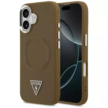 GUESS Triangle Logo MagSafe Case for iPhone 17 - Brown