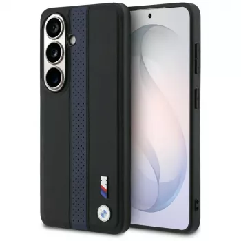 Coque MagSafe BMW Perforated Stripe Logo pour Samsung Galaxy S26 - bleu