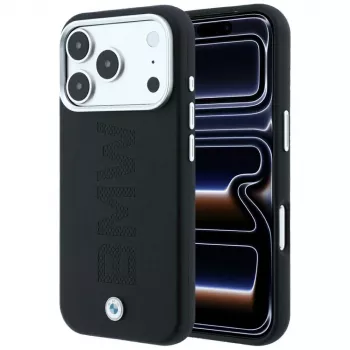 Coque MagSafe BMW Sign Centered Deboss pour iPhone 18 Pro Max / 17 Pro Max - noir