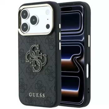 GUESS 4G & Big Resin Logo Case for iPhone 17 Pro / 18 Pro - Black