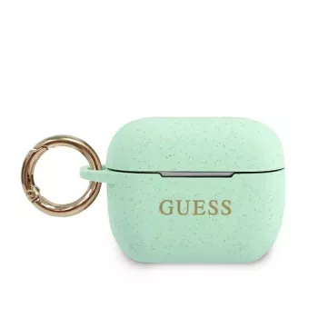 GUESS GUACAPSILGLGN AirPods Pro Cover Green Silicone Glitter