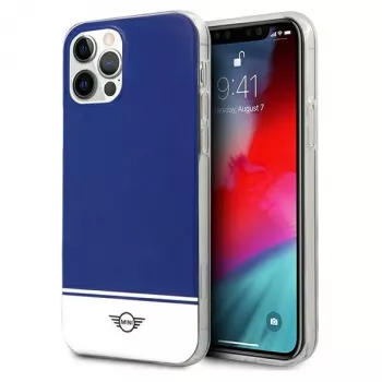 Coque rigide MINI MORRIS Mini MIHCP12MPCUBINA pour iPhone 12/12 Pro 6,1 inch bleu marine collection Stripe