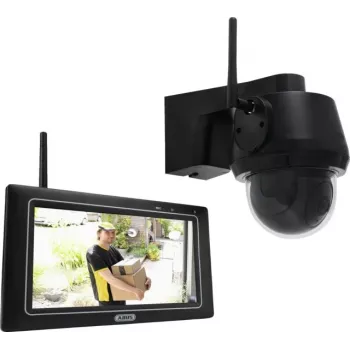 ABUS EasyLook BasicSet PPDF17100 kit de caméras de surveillance sans fil, 4 canaux avec 1 caméra, 2K QHD, 2,4 GHz, moniteur 7 pouces, IP66
