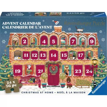 Ravensburger Puzzle Calendrier de l'Avent Noël à la maison - 24 mini-puzzles, 576 pièces, technologie Softclick