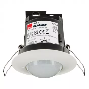 Détecteur de présence BEG BRCK LUXOMAT PD2-Slave, blanc, encastré au plafond, PIR, 360°, présence Ø8m, mouvement Ø24m, IP20, unité esclave pour détecteurs maîtres