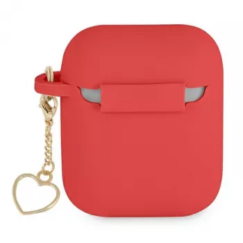 GUESS GUA2LSCHSR AirPods 1/2 Cover Red Silicone Charm Heart Collection