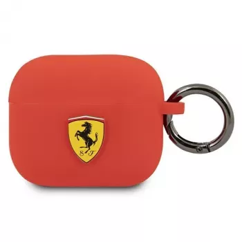 Ferrari FEA3SILRE coque en silicone pour Apple AirPods 3e génération, rouge