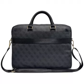 GUESS 4G Round & Classic Logos Stripe 16 inch Laptop Bag Black