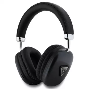 Casque sans fil GUESS Bluetooth 5.3 avec logo triangle métallique - Noir