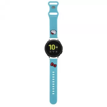 Bracelet universel Hello Kitty en silicone HKUWMSCHBLB, Kitty Head, bleu, 20 mm