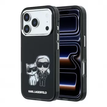 Karl Lagerfeld Karl & Choupette Bodies Sketch Print MagSafe Case for iPhone 18 Pro Max / 17 Pro Max - Black