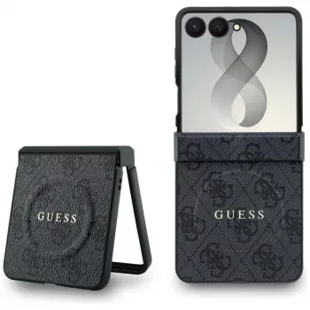 GUESS 4G Classic MagSafe Case for Samsung Galaxy Z Flip8 - Black
