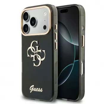 GUESS IML 4G Script Metal Case for iPhone 18 Pro / 17 Pro - Black