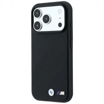 Coque MagSafe BMW M Tire Track Metal Logo pour iPhone 18 Pro Max / 17 Pro Max - Noir