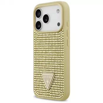 GUESS Rhinestone Triangle Logo Case for iPhone 17 Pro - Gold