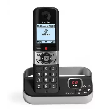 Téléphone sans fil DECT Alcatel F890 Voice avec répondeur, noir/Argent