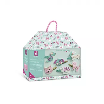 Janod kit créatif pinces à cheveux pailletées – chiens & chats, 5 ans et plus