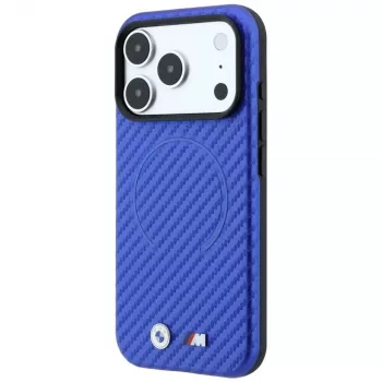Coque MagSafe BMW M Carbon Printed Ring pour iPhone 18 Pro / 17 Pro - Bleu