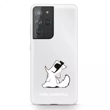 Karl Lagerfeld KLHCS21LCFNRC Galaxy S21 Ultra Transparent Hard Case with Choupette Fun Design