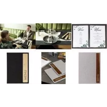 SIGEL porte-menus SM223 gris clair marron A4 4 vues extensible à 12 vues