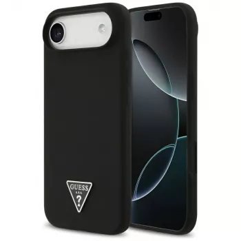 GUESS Silicone Triangle Logo MagSafe Case for iPhone Air, Black