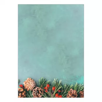 Papier à lettres de Noël SIGEL DP642, motif de Noël vert, A4, 90 g/m2, 100 feuilles