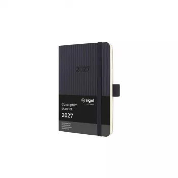 Sigel Conceptum C2723 agenda hebdomadaire 2027, env. A6, couverture souple, noir