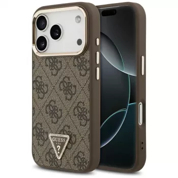 GUESS 4G Triangle Logo MagSafe Case for iPhone 17 Pro / 18 Pro - Brown