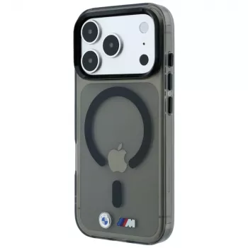 Coque MagSafe BMW M IML Glossy Metal Logo & Trims pour iPhone 18 Pro / 17 Pro - noire