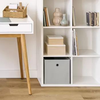 Boîte de rangement ZELLER 14422 en non-tissé, grise, 27L, pliable, avec poignée