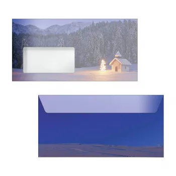 Sigel 50 enveloppes de Noël chapelles DIN long à fermeture autocollante, multicolore, 220 x 110 mm, 80 g/m², certifié FSC