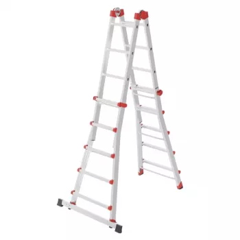 Échelle combinée multifonction Hailo M80 4x5, aluminium, 20 échelons, 150 kg, EN 131 Professional
