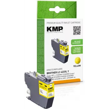 Cartouche d'encre jaune remanufacturée KMP pour Brother LC422XLY (MFC-J5340DW, MFC-J5740DW, MFC-J6540DW, MFC-J6940DW) - grande capacité 1500 pages