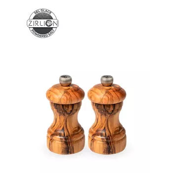 Peugeot Bistro Pepper and Salt Mill Set, Olive Wood, 10 cm, Duo