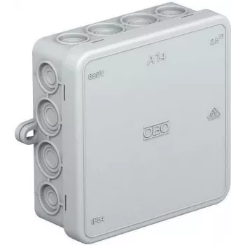 Boîte de dérivation OBO A 14 100x100x38 mm gris clair RAL 7035 IP55