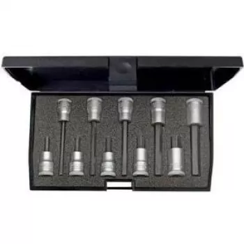 Jeu de 10 douilles hexagonales GEDORE 1509918, entraînement 3/8 inch (10 mm) H4-H17, en coffret métallique