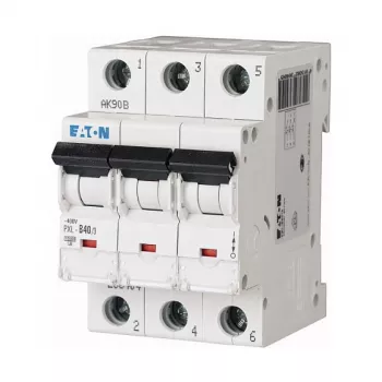 Disjoncteur miniature Eaton PXL-B40/3 40A 3 pôles courbe B (MCB)