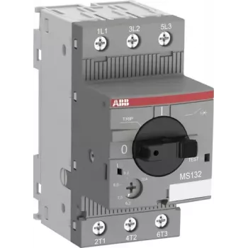 ABB MS132-0.16 Manual Motor Starter, 0.10-0.16 A, 3-Pole, Thermal-Magnetic, 100 kA, Screw Terminals