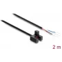 Delock Forked Light Barrier 5 mm Type F with 4 x Open Cable Ends PNP L/D Switchable 2 m