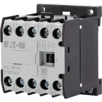 Eaton DILEM-01-G(24VDC) Mini Contactor, 3-Pole, 1 NC, 24 V DC Coil, 4 kW AC-3