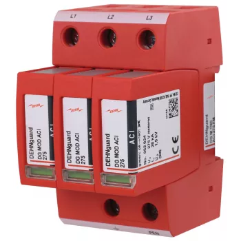 DEHN DG M TNC ACI 275 FM parafoudre Type 2, 3 pôles, 275 V AC, avec signalisation à distance