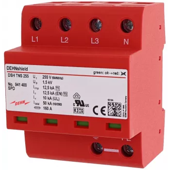 DEHN DSH TNS 255 Parafoudre combiné type 1+2 pour systèmes TN-S